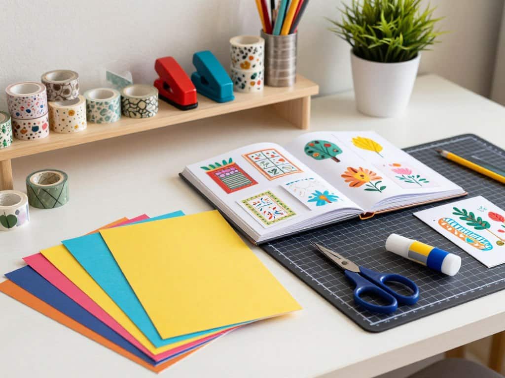 Bastelwerkzeug und Bastelmaterial für Papierbasteln Grundausstattung