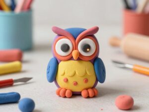 Mehr über den Artikel erfahren Eule aus Knete formen – Große Eulen-Augen gestalten