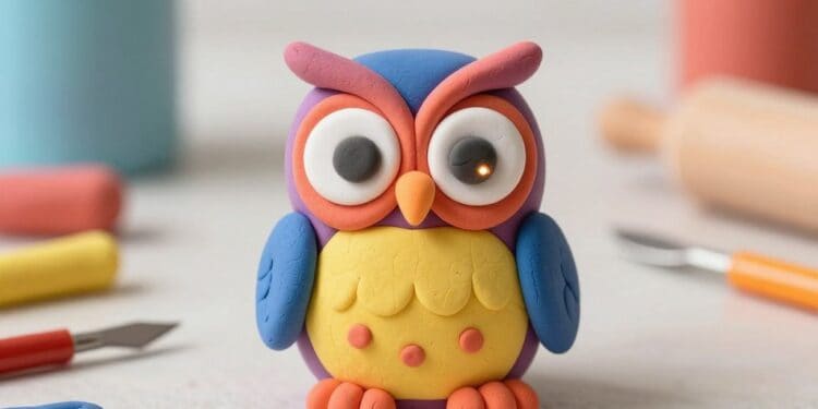 Eule aus Knete formen