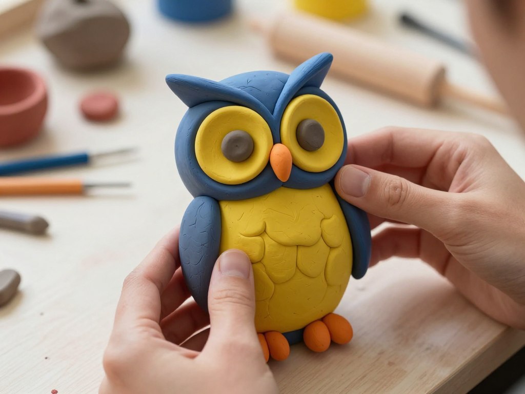 Eulen Proportionen beim Knete Figuren formen