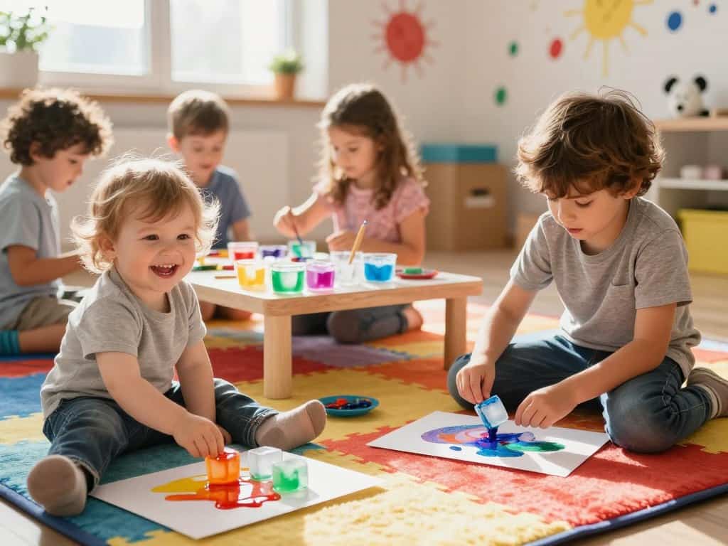 altersgerechte Malaktivitäten mit Eiswürfeln für verschiedene Altersgruppen