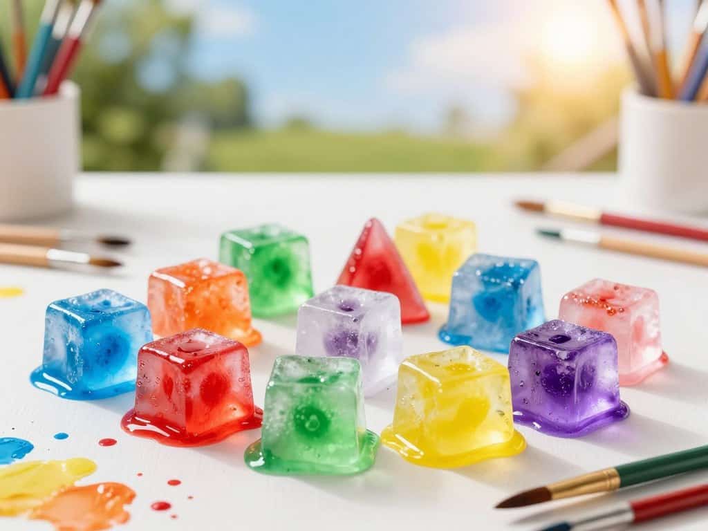 bunte Eiswürfel für DIY Kinderaktivität