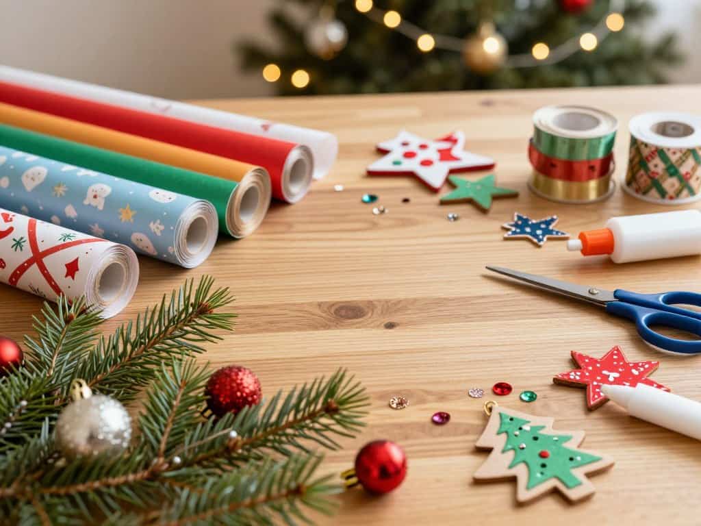 Bastelmaterialien für Weihnachtsprojekte