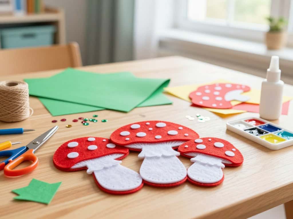 Basteln für Kinder - Materialien für Fliegenpilz