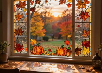 Basteln mit Transparentpapier Herbst