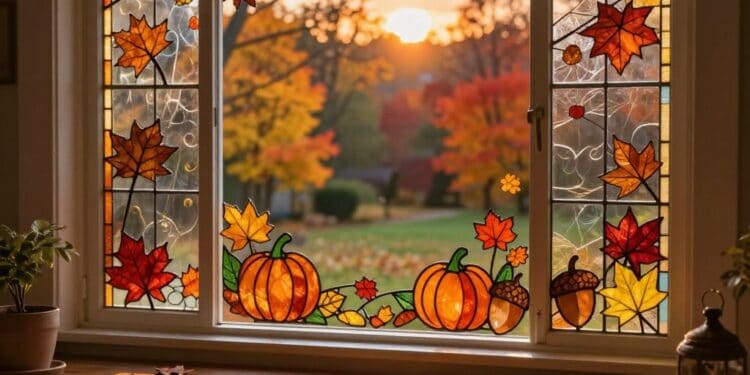 Basteln mit Transparentpapier Herbst