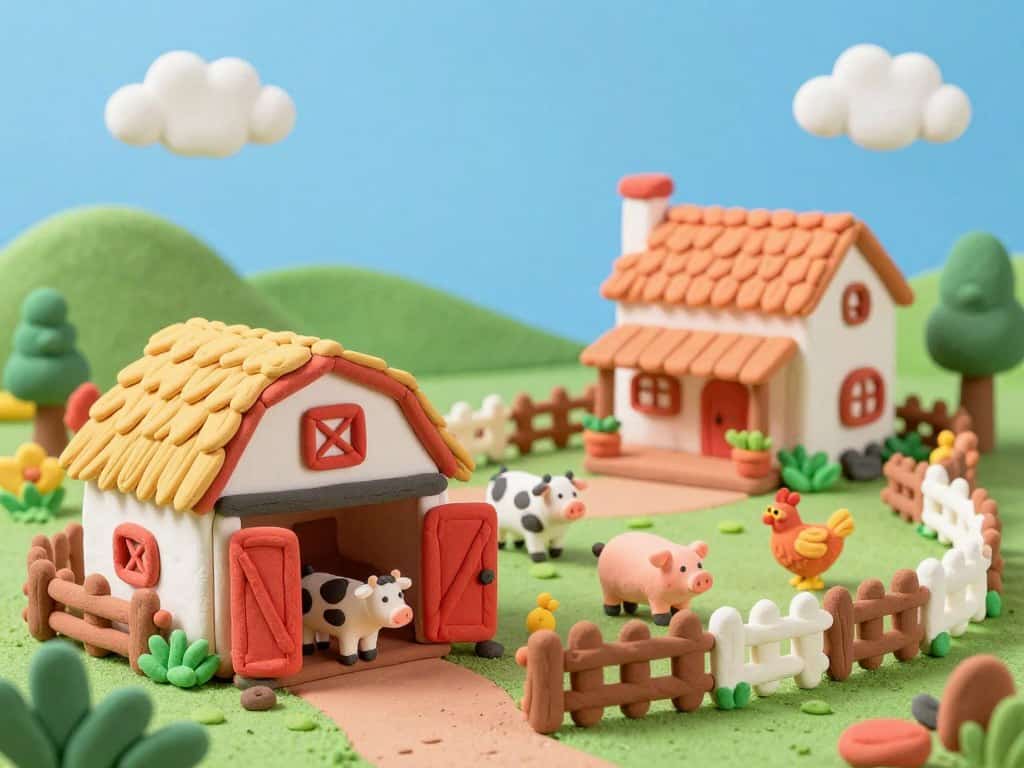 Bauernhof gestalten mit Knetebauwerken