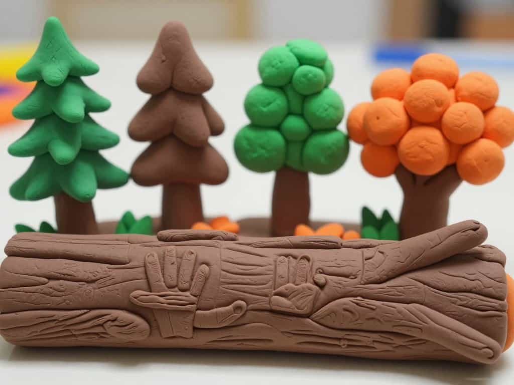 Baumstamm formen mit Knettechniken für Bäume