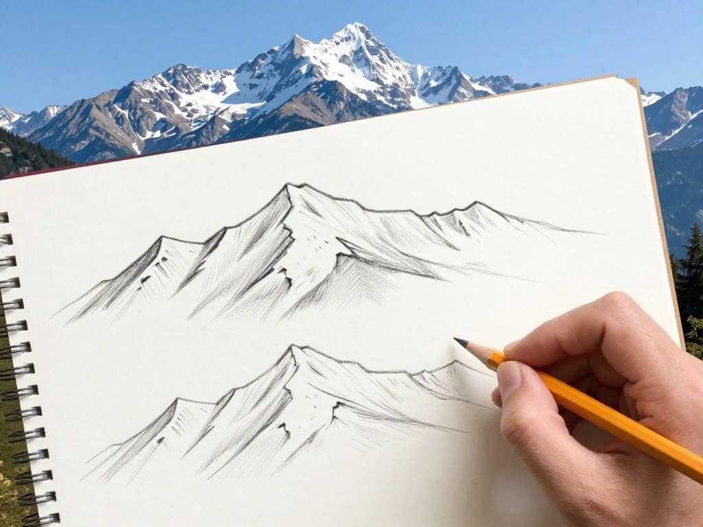 Bergkette zeichnen Schritt für Schritt Anleitung Bergkette zeichnen Schritt für Schritt Anleitung