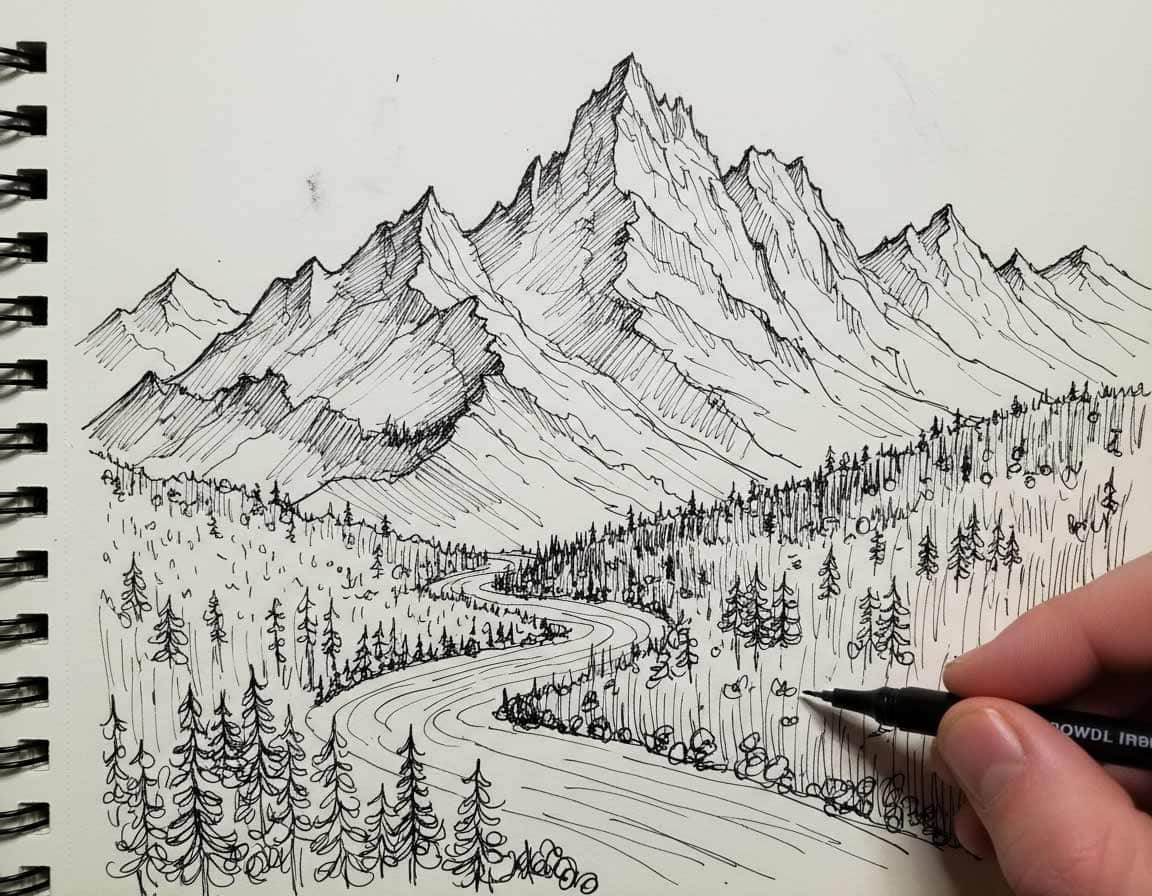 Bergkette zeichnen Bergkette zeichnen