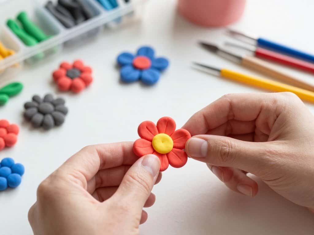 Blumen modellieren mit Knete Anleitung