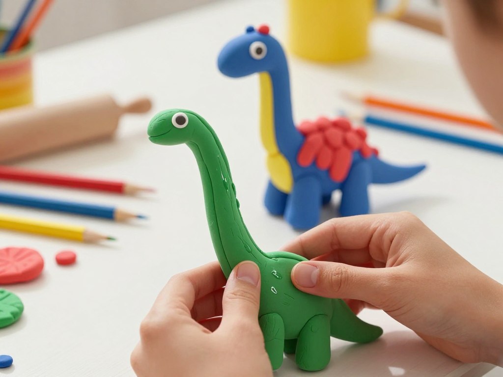 Dino-Hals formen aus Knete