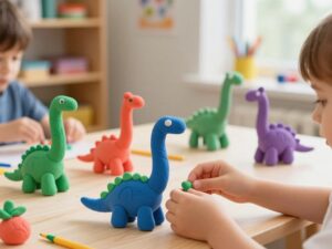 Mehr über den Artikel erfahren Dinosaurier aus Knete bauen – Langer Dino-Hals bauen