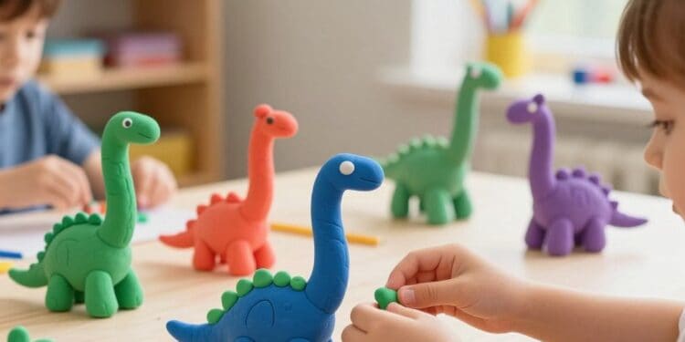 Dinosaurier aus Knete bauen