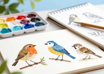 Einfache Vögel malen