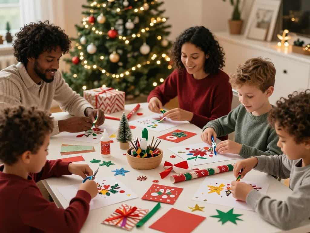 Familienbasteln Weihnachtsgeschenke zusammen gestalten