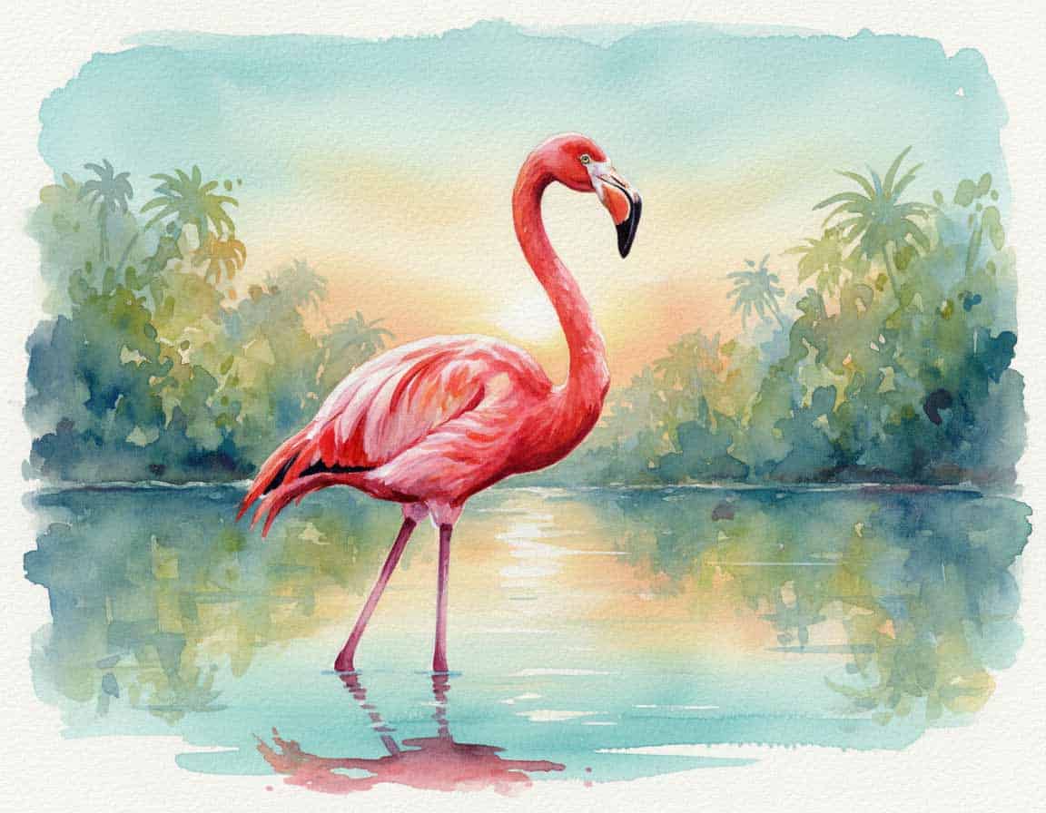 Schönes Bild von einem real aussehenden Flamingo
