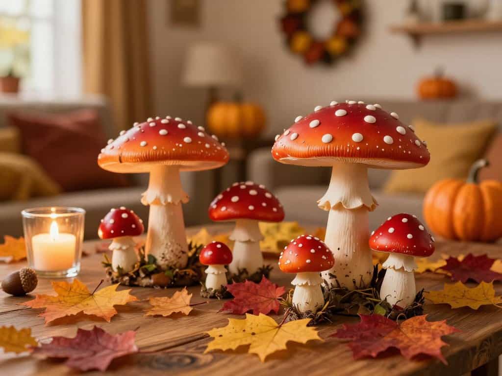 Fliegenpilz Deko in herbstlicher Dekoration