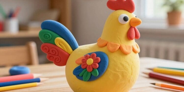 Huhn aus Knete basteln