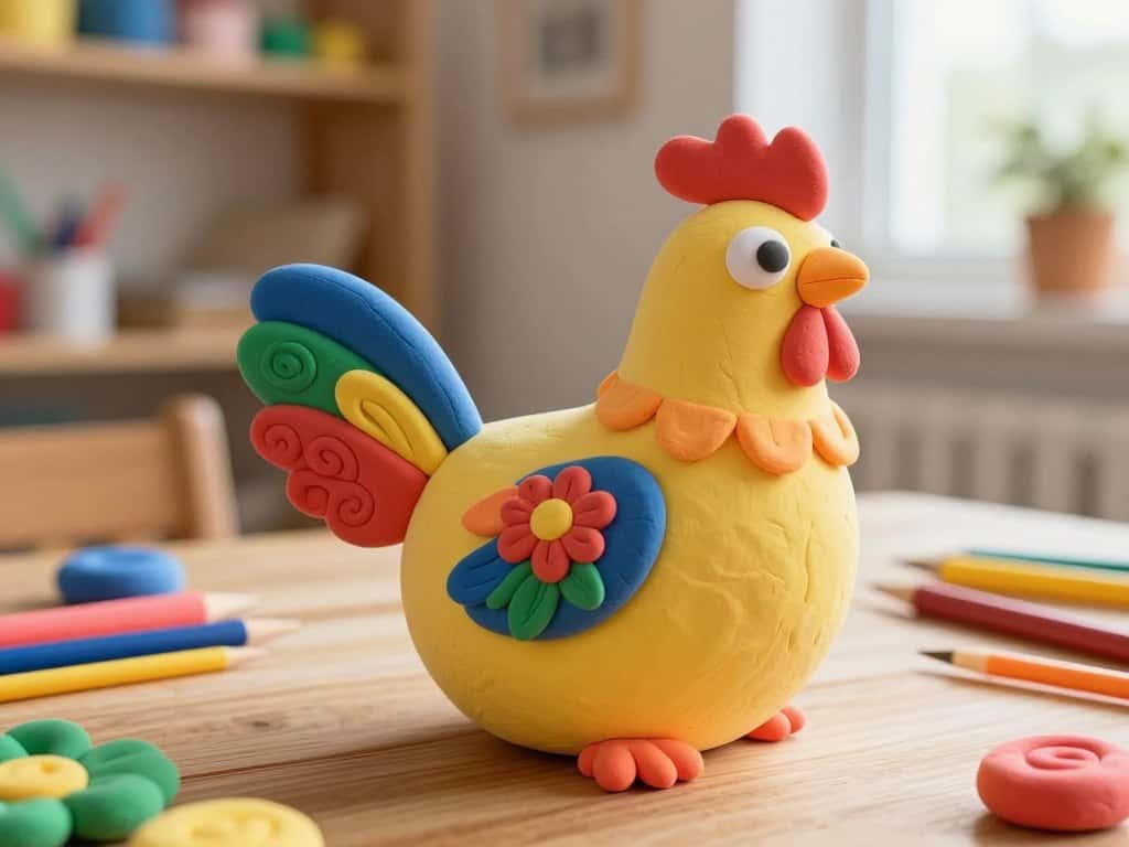 Du betrachtest gerade Huhn aus Knete basteln – Kleine Huhn-Flügel gestalten
