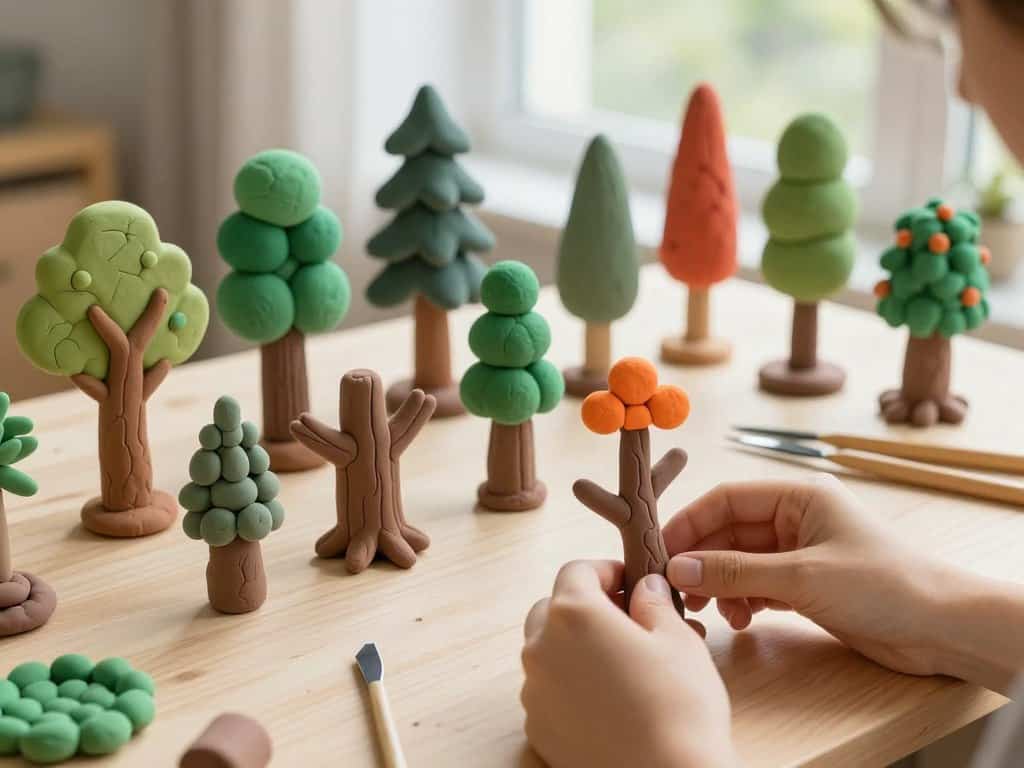 Knettechniken für Bäume und Materialvorbereitung