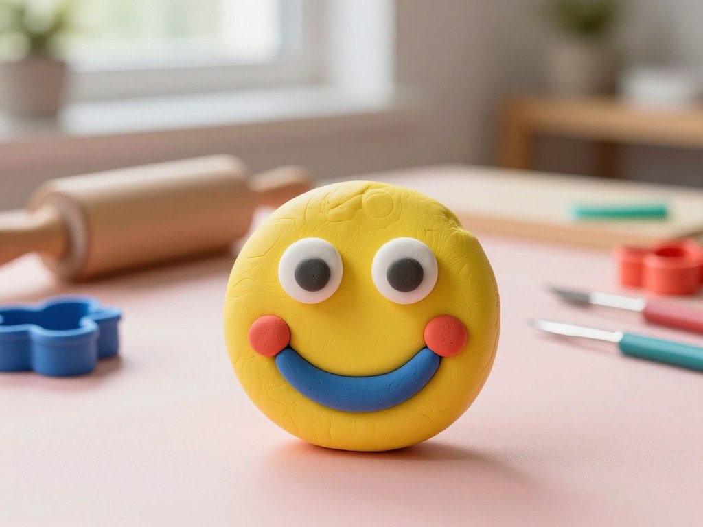 Knettechniken für Smily-Gesicht aus Knete