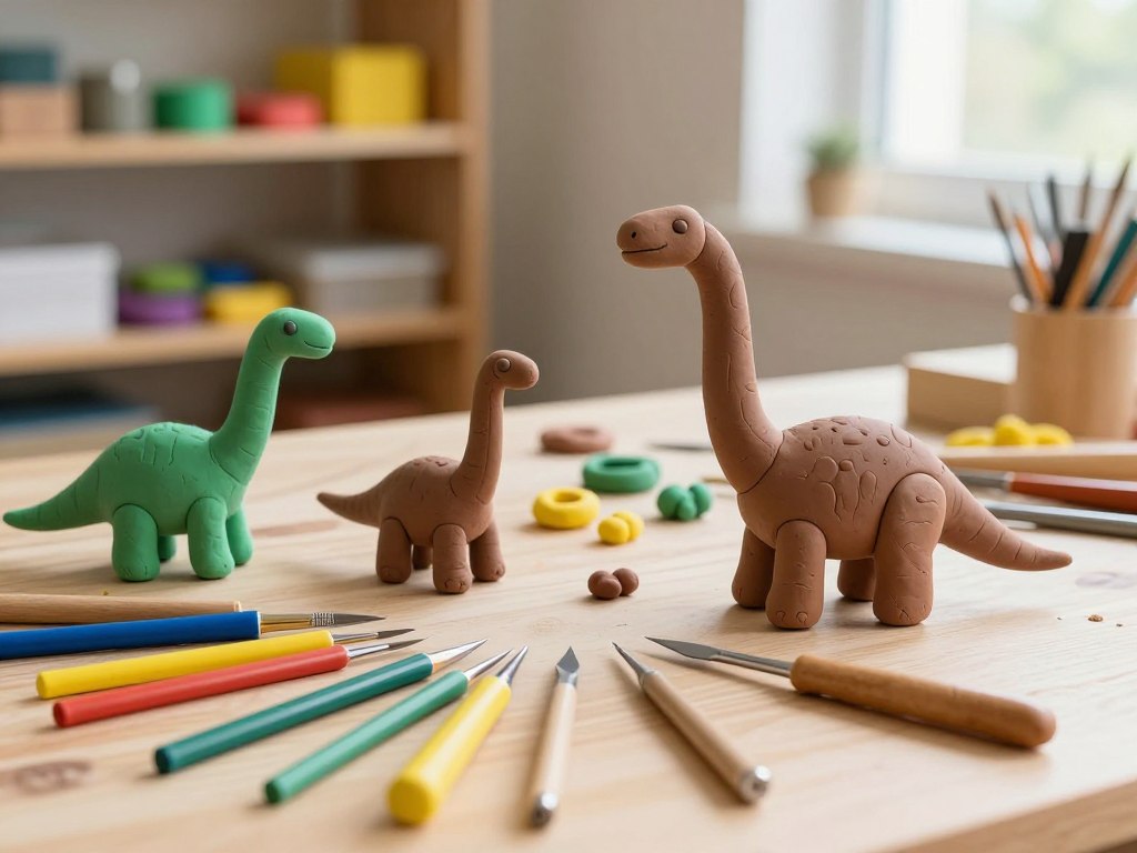 Knettechniken und Werkzeuge für Langhals-Dinosaurier Modelle