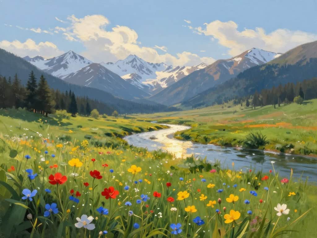 Landschaft malen mit natürlichen Elementen