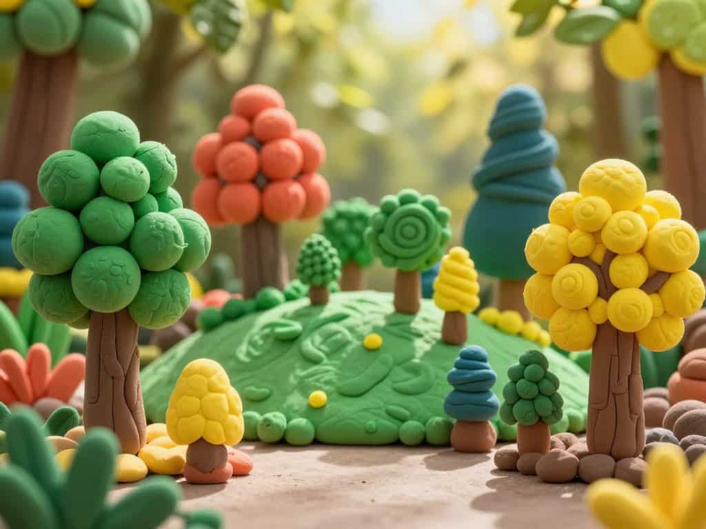 Laubbäume modellieren mit Knete