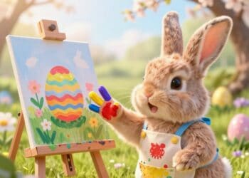 Osterhase Fingerfarbe