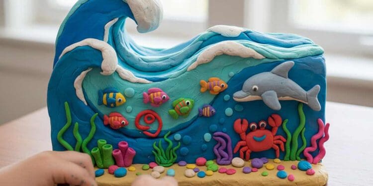 Ozean und Wellen kneten