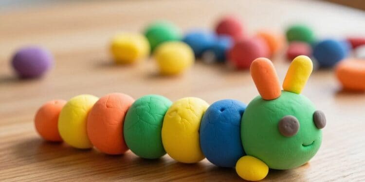 Raupe aus Knete machen