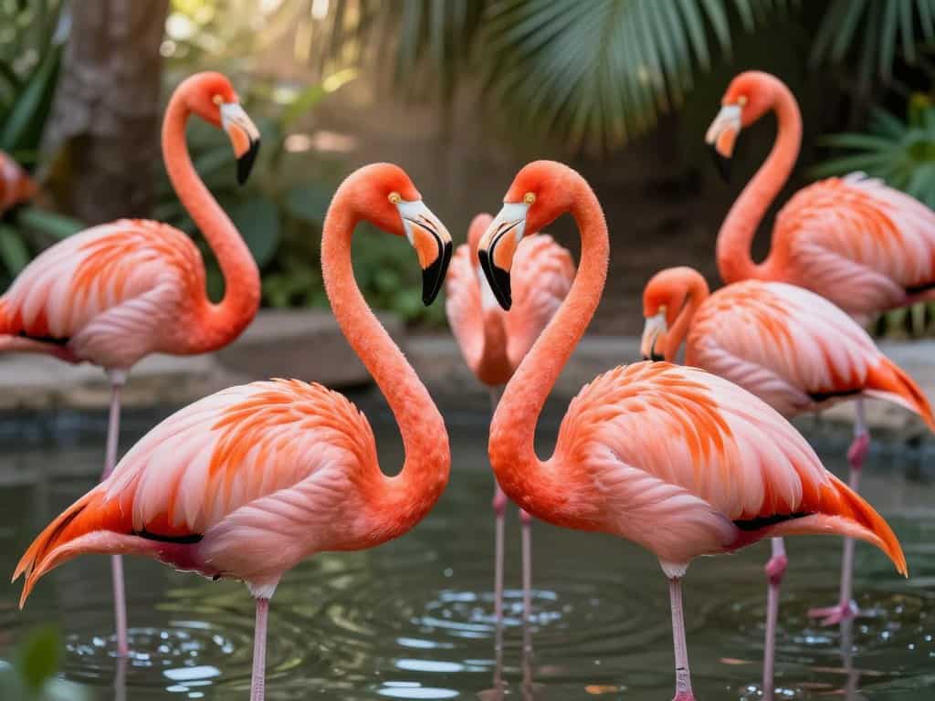 Rosa Flamingo malen mit verschiedenen Flamingo Farben Schattierungen