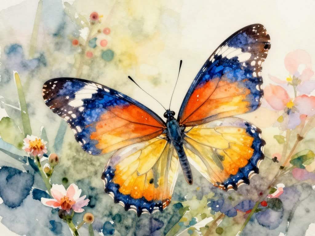 Schmetterling Aquarell mit verschiedenen künstlerischen Stilen