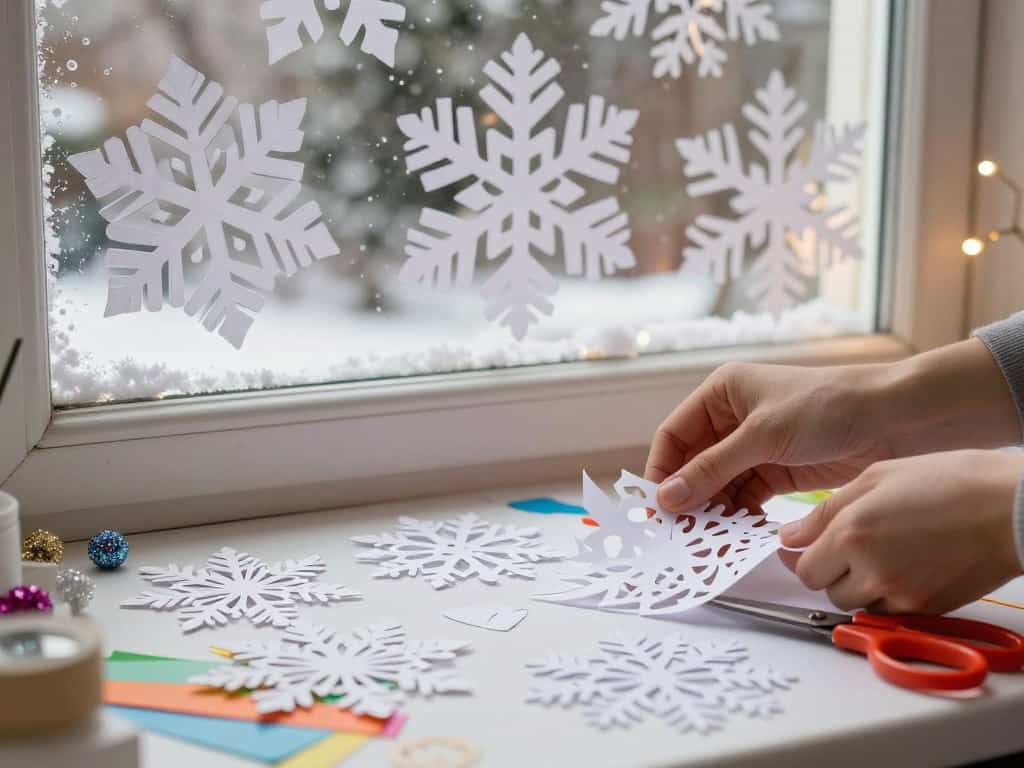 Du betrachtest gerade Schneeflocken für Fenster basteln