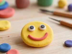 Mehr über den Artikel erfahren Smily-Gesicht aus Knete – Glückliches Smily-Lächeln formen