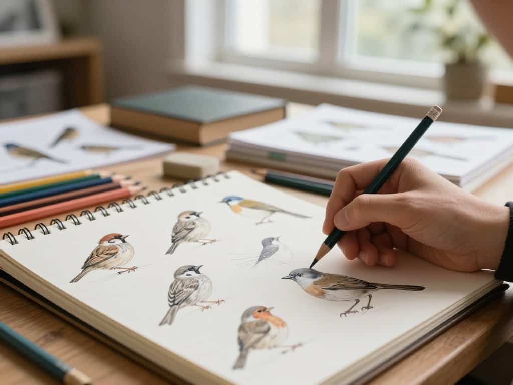 Vögel zeichnen mit korrekten Proportionen und Techniken