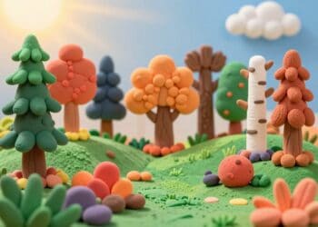 Wald aus Knete formen