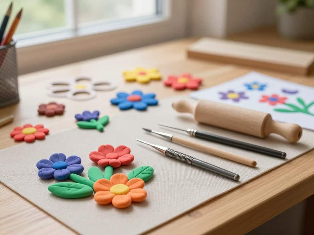 Werkzeuge und Hilfsmittel für Knettechniken und Modelliermasse Blumen