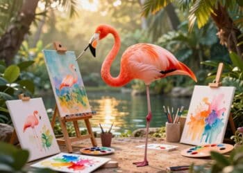 Wie malt man ein Flamingo