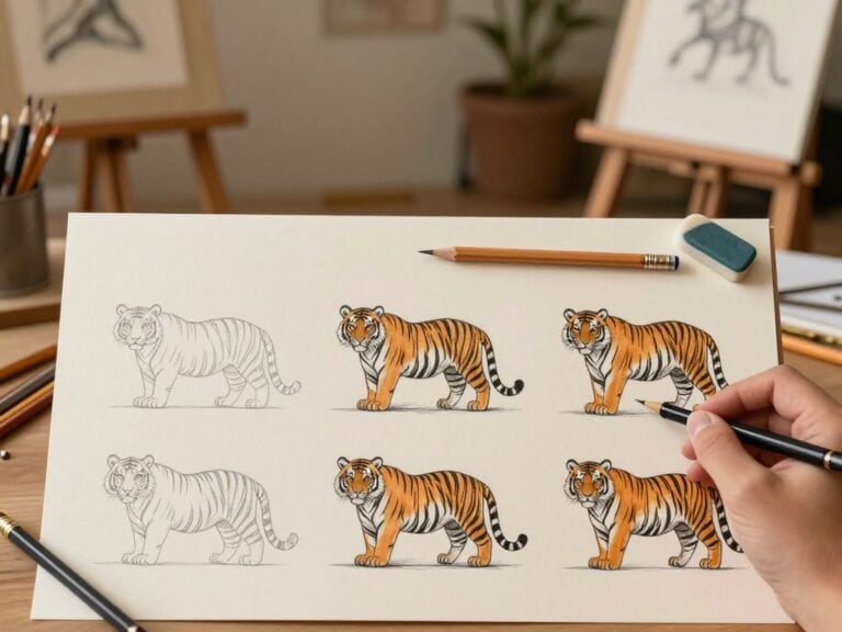 Mehr über den Artikel erfahren Wie zeichnet man einen Tiger?