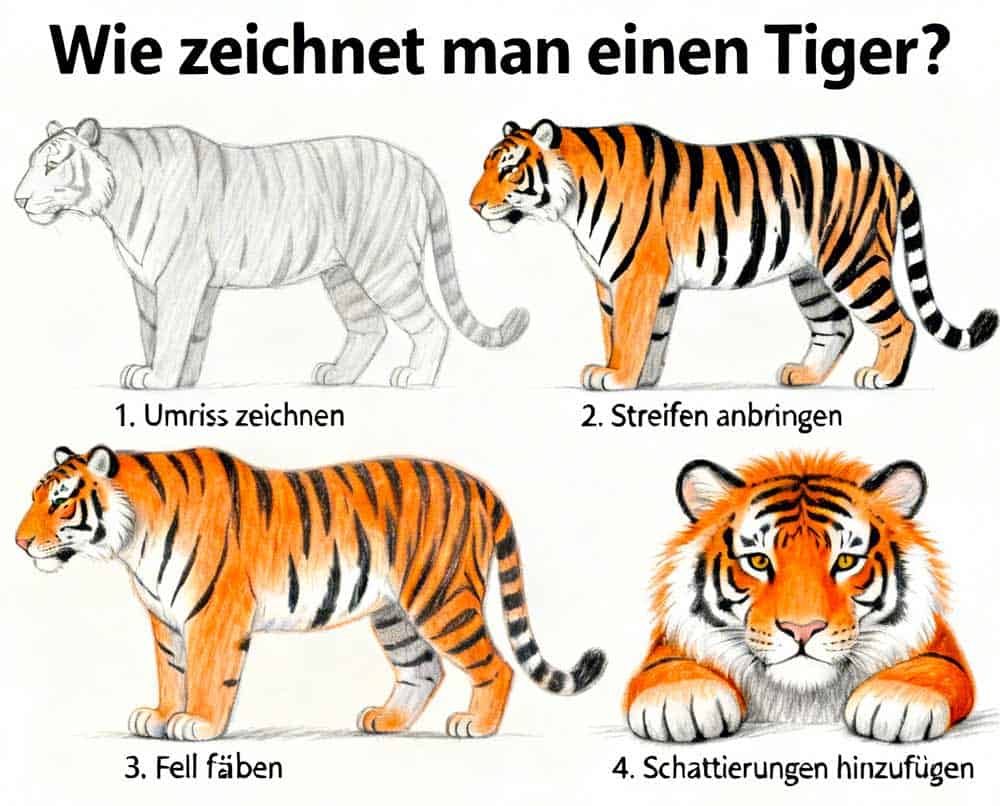 Wie zeichnet man einen Tiger?