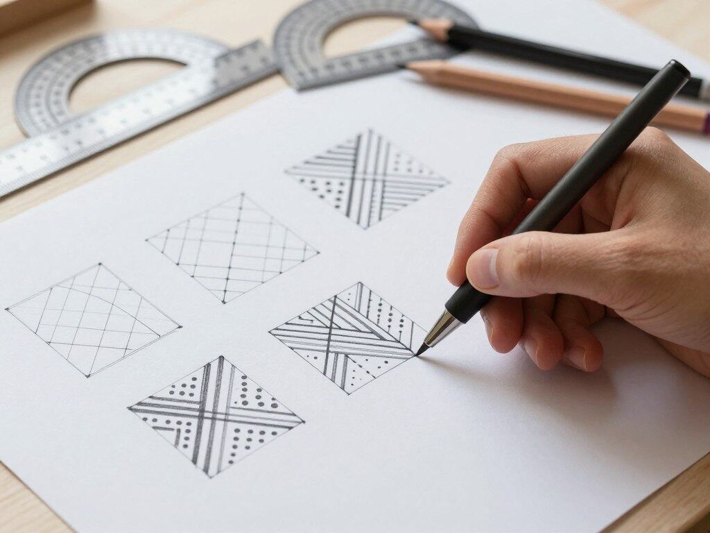 geometrische Muster zeichnen Schritt für Schritt