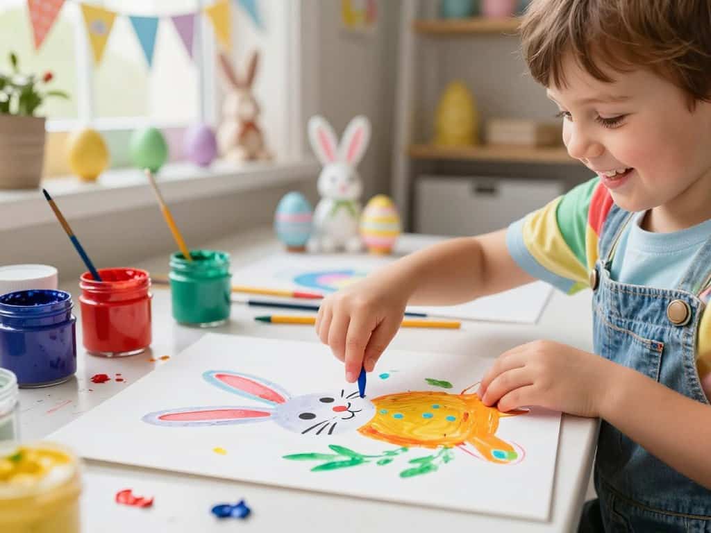 kreative Bastelideen Ostern mit Fingerfarben