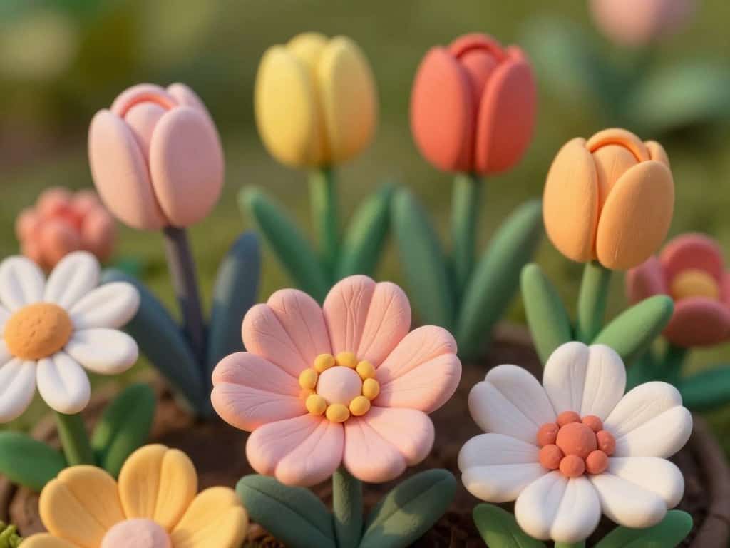realistische Knetblumen gestalten mit feinen Details