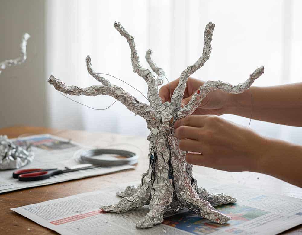 Schritt-für-Schritt-Anleitung für den Pappmache-Baum - Schritt 1 Schritt-für-Schritt-Anleitung für den Pappmache-Baum - Schritt 1