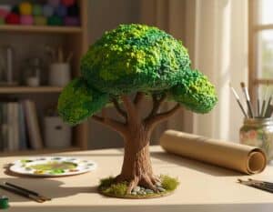 Mehr über den Artikel erfahren Baum aus Pappmache basteln