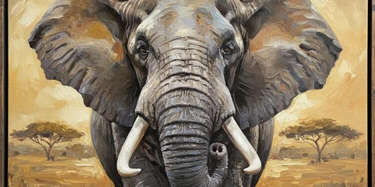 Elefant malen von vorne