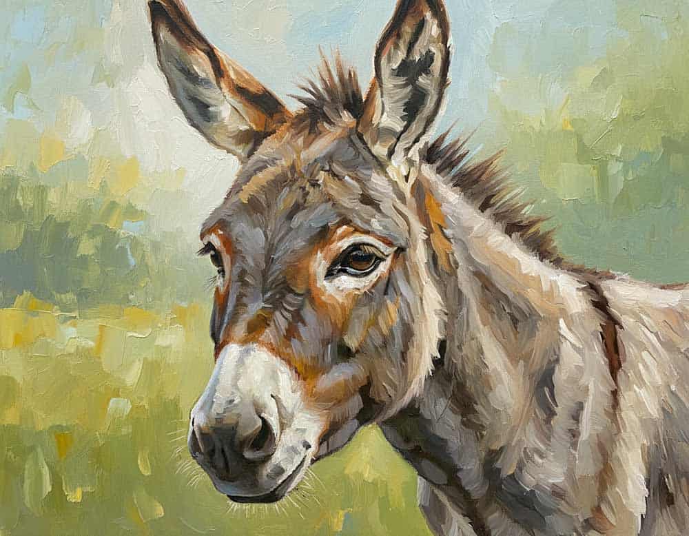 Esel Kopf gemalt - ein gutes Ergebnis