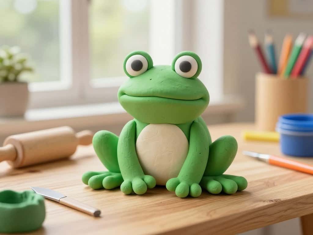 Du betrachtest gerade Frosch aus Knete basteln – Dicke Frosch-Beine gestalten